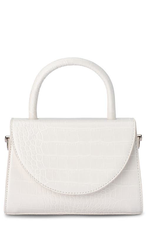 Olga Berg Olga Berg Nadia Croc Embossed Faux Leather Top Handle Bag