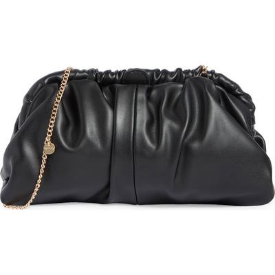 Olga Berg Olga Berg Nix Gathered Soft Faux Leather Frame Clutch