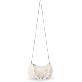 Olga Berg Olga Berg Pia Faux Pearl Croissant Bag 