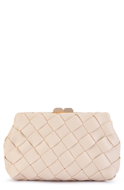 Olga Berg Olga Berg Quinn Woven Faux Leather Clutch