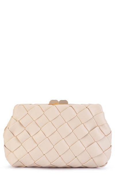 Olga Berg Olga Berg Quinn Woven Faux Leather Clutch