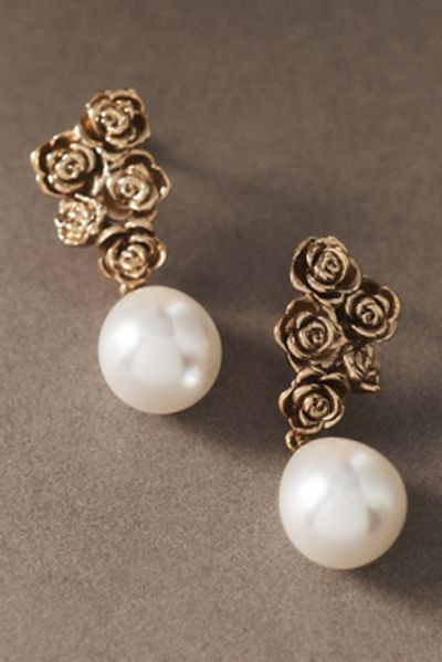 Olive & Piper Alessandra Rosette Pearl Drop Earrings