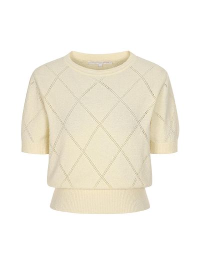 OLIVE DES OLIVE Argyle Skashi Texture Knit Pullover