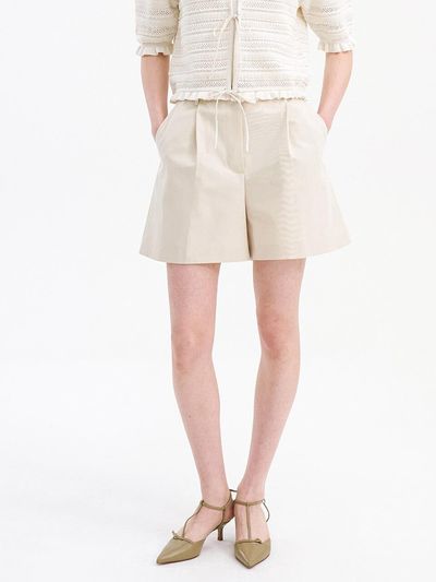 OLIVE DES OLIVE Back Banded Tuck Short Pants
