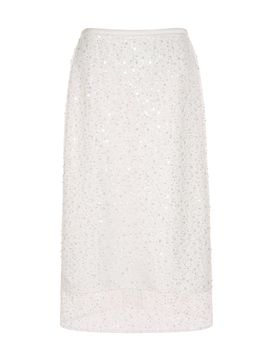 OLIVE DES OLIVE Beaded Point H-Line Skirt (OW5MS3620)