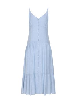 OLIVE DES OLIVE Button Detail Sleeveless Dress - 2colors