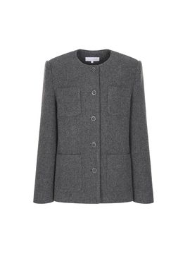 OLIVE DES OLIVE Collarless Mid-length Jacket OH4WJ1420