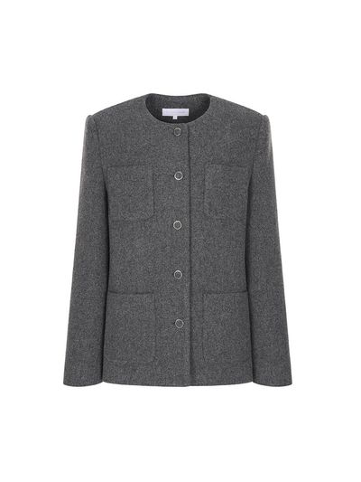 OLIVE DES OLIVE Collarless Mid-length Jacket OH4WJ1420