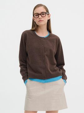 OLIVE DES OLIVE color coloring round neck cardigan OK4WDA940