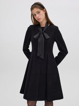 OLIVE DES OLIVE Coloring Tie Fit & Flared Tweed dress OW4WO9760