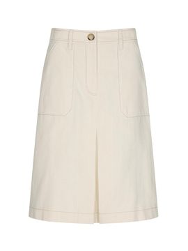 OLIVE DES OLIVE Contrast Stitch Semi A-Line Skirt (OJ5MS3540)