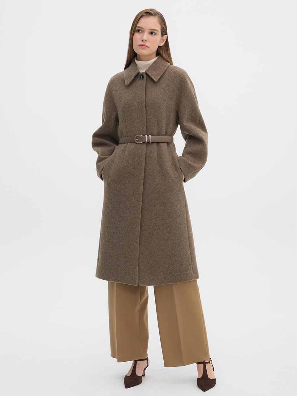 OLIVE DES OLIVE dolman sleeve belted single wool coat OW4WHB180