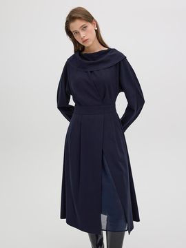 OLIVE DES OLIVE Hool muffler dolman sleeves long dress