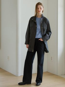 OLIVE DES OLIVE Leather Color Out Pocket Worker Jacket OW4AM8620