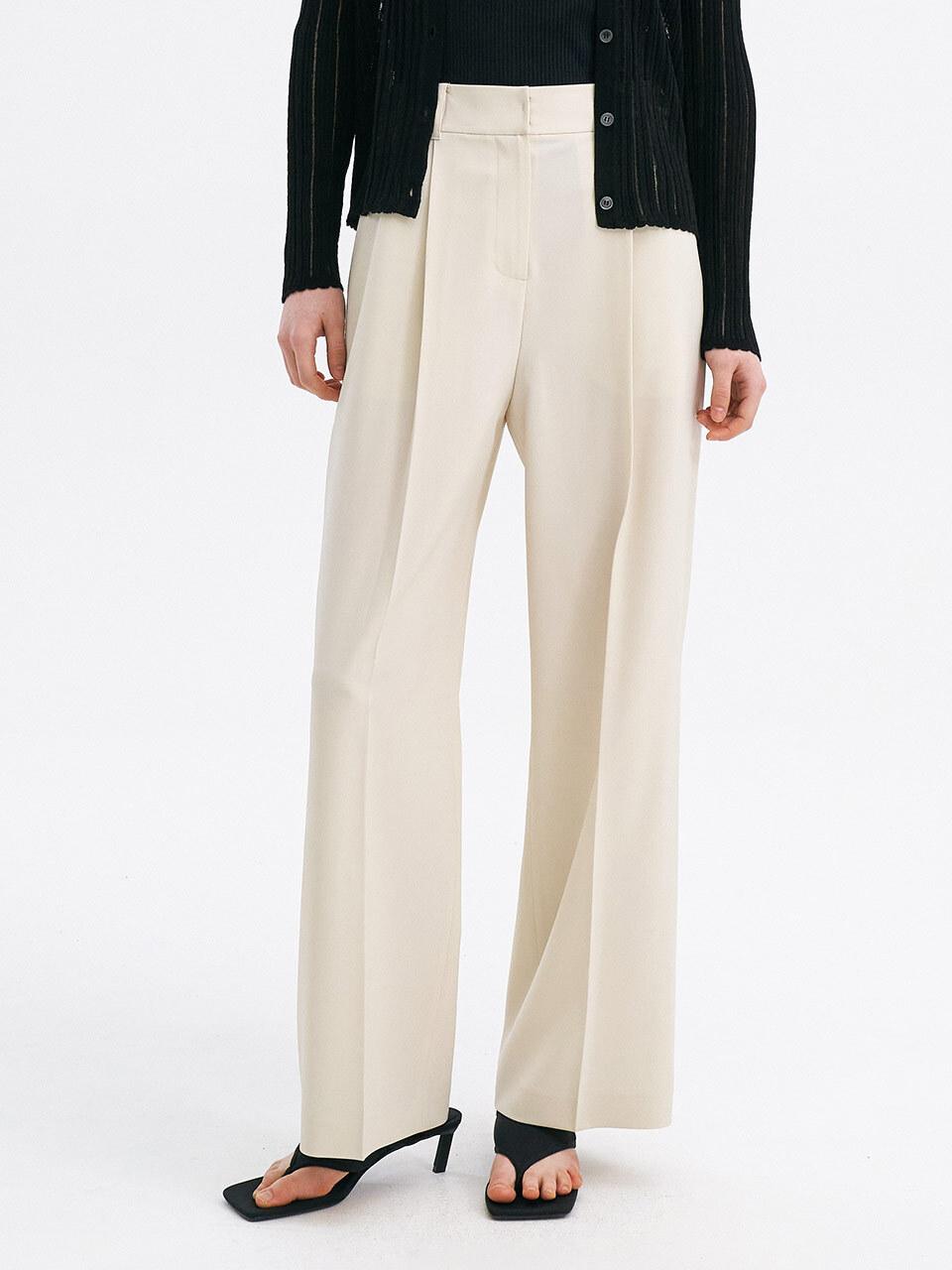 OLIVE DES OLIVE One Tuck Straight Fit Pants