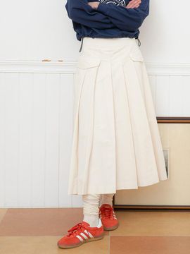 OLIVE DES OLIVE Pleated Long Skirt OW4SS2310