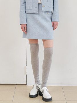 OLIVE DES OLIVE Semi A-Line Boucl Tweed Skirt OW4SS1500