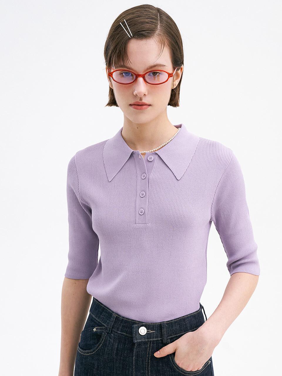 OLIVE DES OLIVE Slim Fit Collar Knit Pullover OK4MP4210