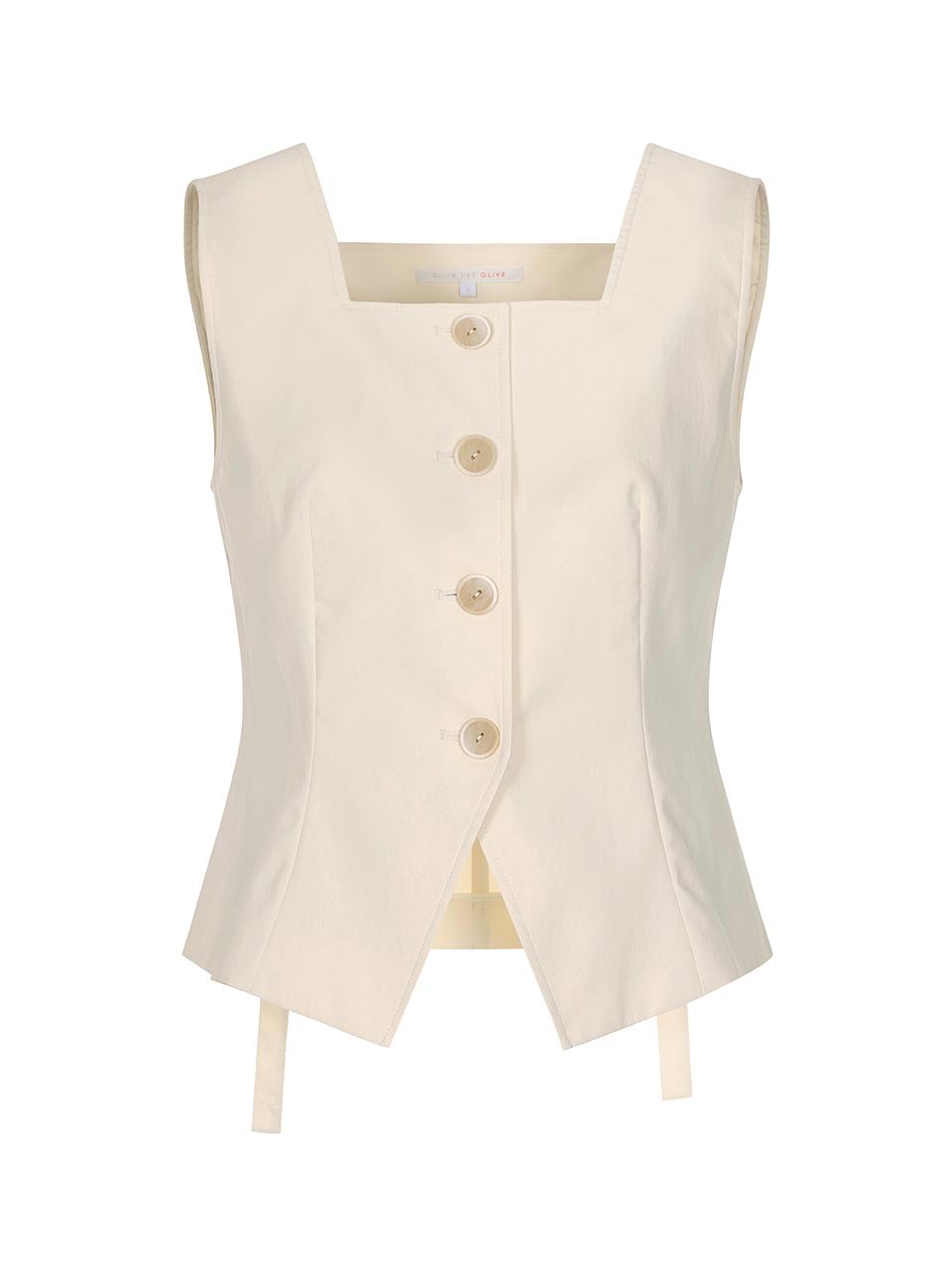 OLIVE DES OLIVE Square Neck Vest - 2colors