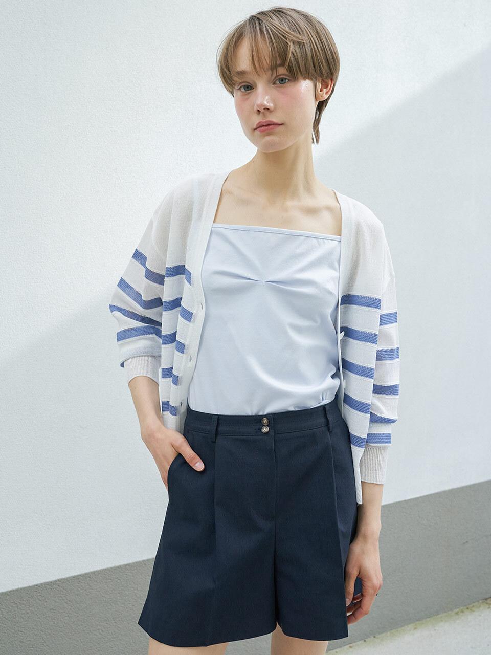OLIVE DES OLIVE Stripe V Neck Cardigan