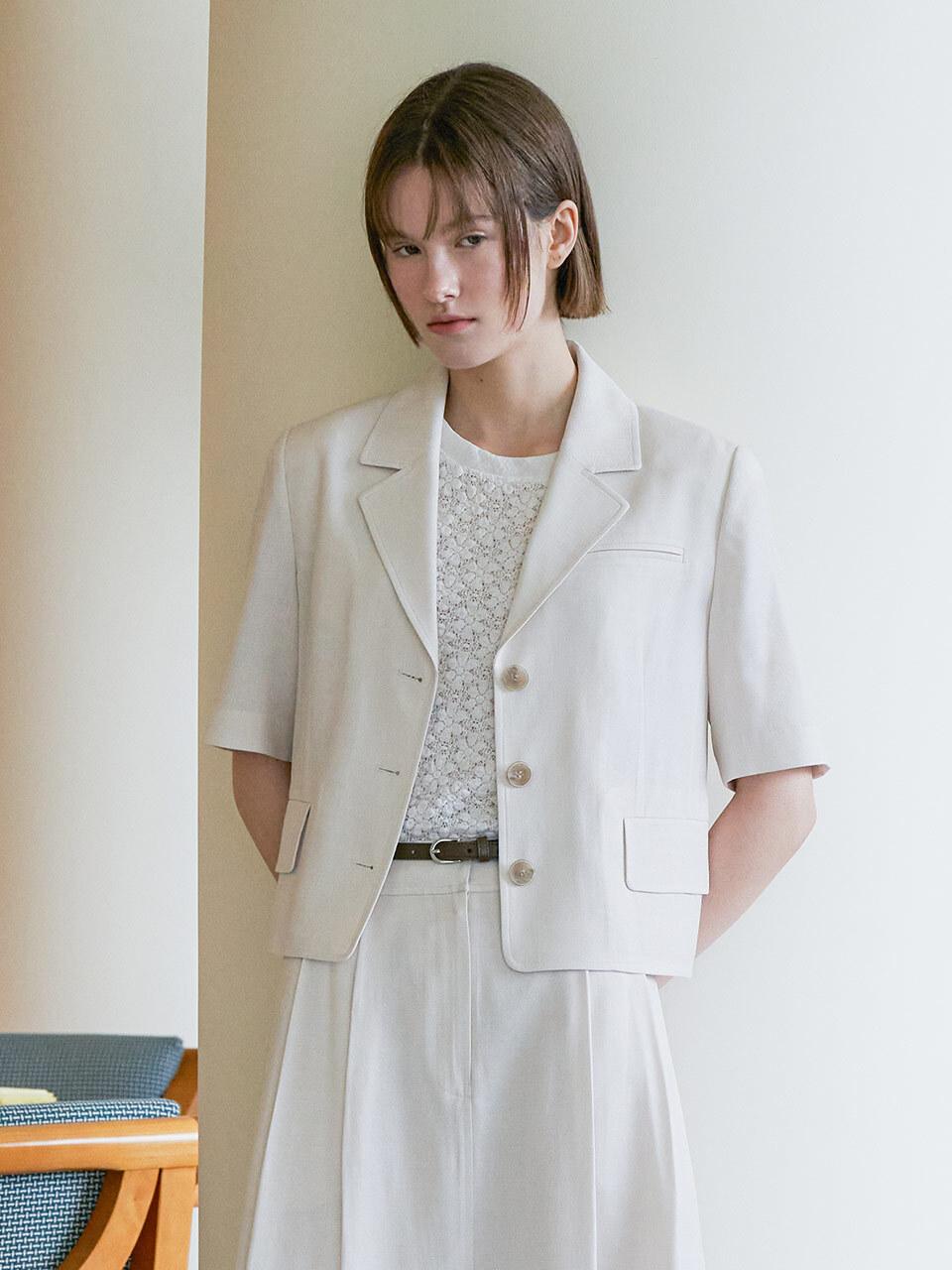 OLIVE DES OLIVE Twill Single Crop Jacket