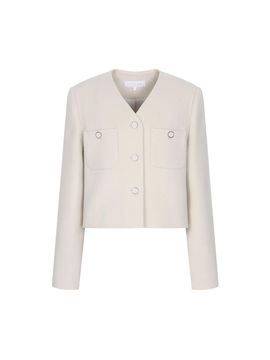OLIVE DES OLIVE V neck cropped wool jacket OH4WJ1410