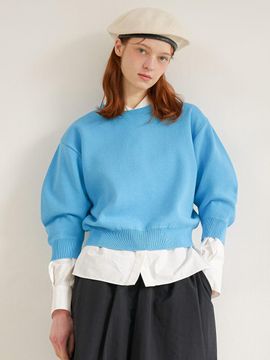 OLIVE DES OLIVE Volume Sleeve Knit Pullover OK4SP2240