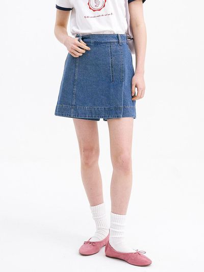 OLIVE DES OLIVE Wrap Denim Shorts