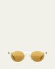 Oliver Peoples Gregory Peck Round Plastic Sunglasses, Clear/Tortoise - 1