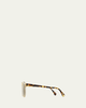 Oliver Peoples Gregory Peck Round Plastic Sunglasses, Clear/Tortoise - 3