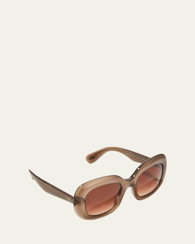 Oliver Peoples Jesson Round Semi-Transparent Acetate Sunglasses