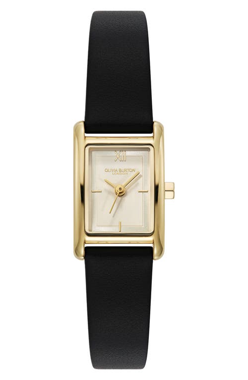 Olivia Burton Olivia Burton Petit Grove Tank Leather Strap Watch, 16mm x 24mm