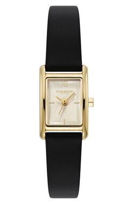 Olivia Burton Olivia Burton Petit Grove Tank Leather Strap Watch, 16mm x 24mm