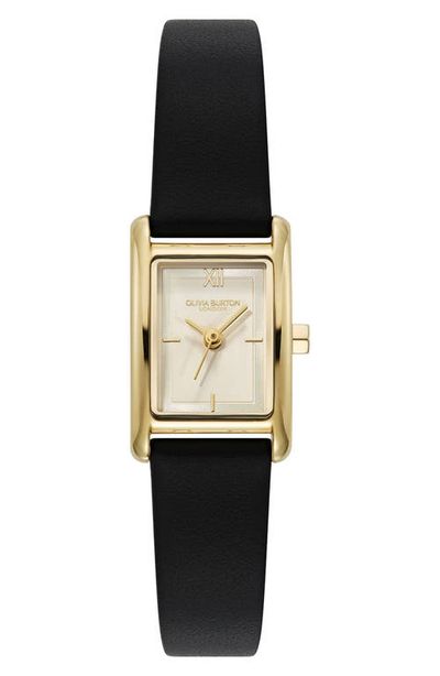 Olivia Burton Olivia Burton Petit Grove Tank Leather Strap Watch, 16mm x 24mm