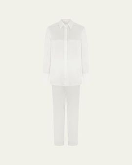Olivia von Halle Bacall Straight-Leg Silk Pajama Set