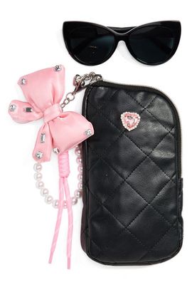 OMG Accessories OMG Accessories Kids' Cat Eye Sunglasses & Heart Zip Around Case Set