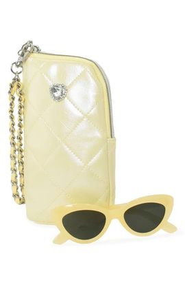 OMG Accessories OMG Accessories Kids' Oval Sunglasses & Heart Zip Around Case Set