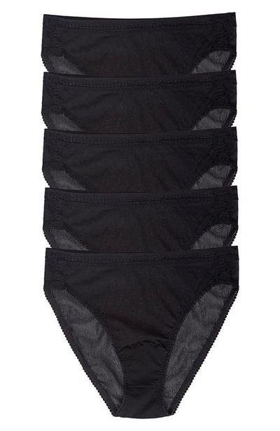 On Gossamer On Gossamer 5-Pack Mesh High Cut Briefs