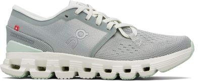 On On Gray & Green Cloud X 4 Sneakers