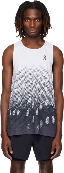 On On White & Gray Zero Singlet Running Top