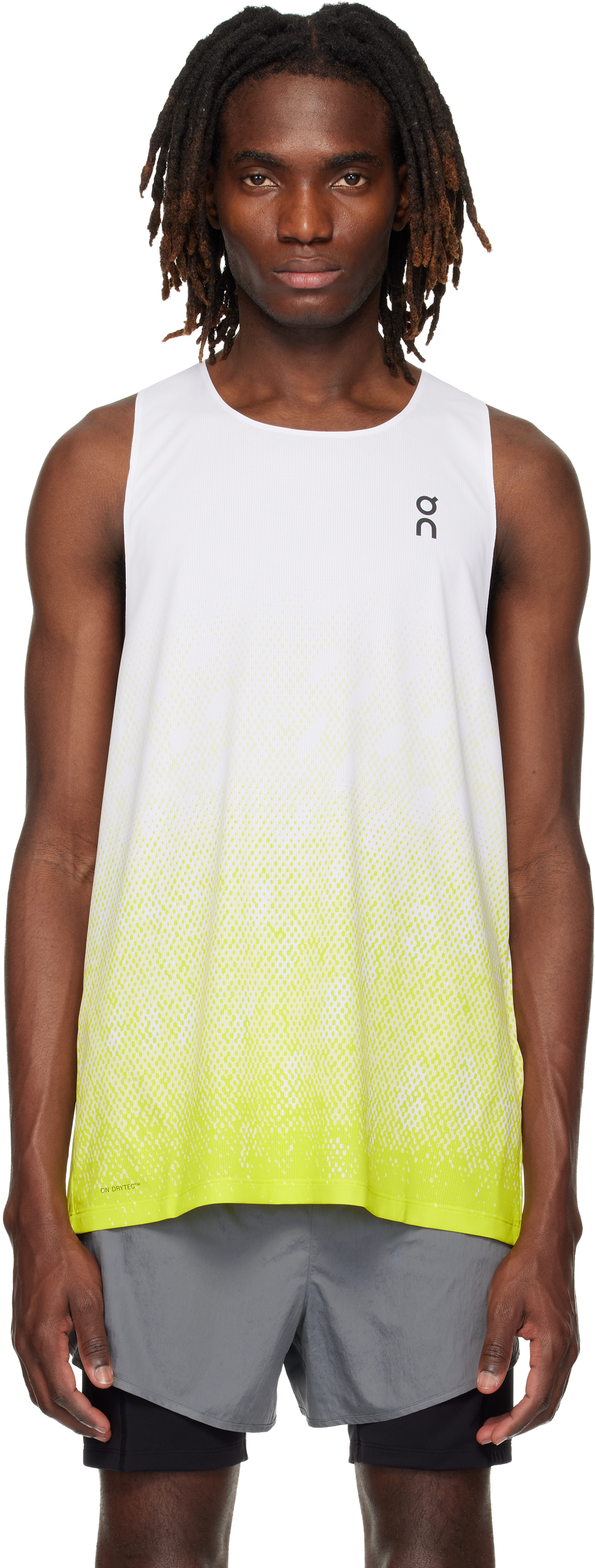 On - White & Green Zero Singlet Running Top
