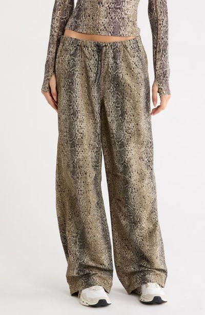 On X Zendaya Python Print High Waist Wide Leg Performance Pants