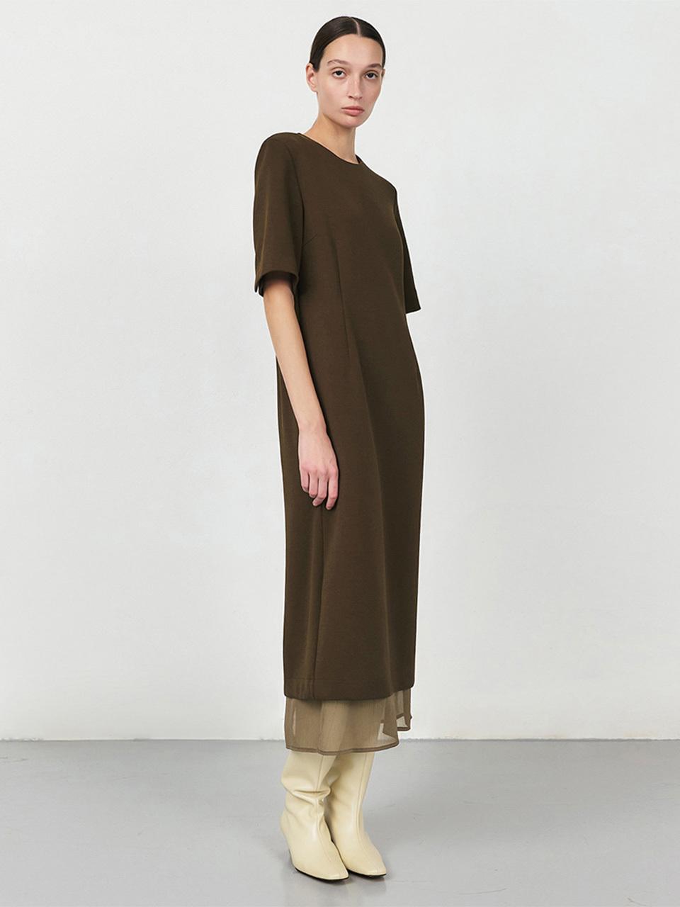 ONE Cushion Layer Dress_KHAKI BROWN