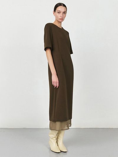 ONE Cushion Layer Dress_KHAKI BROWN
