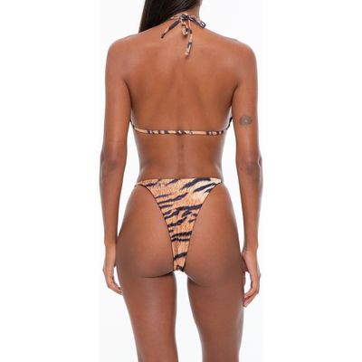 One Empire One Empire Iris Leo Print Triangle Tie Bikini Bottoms
