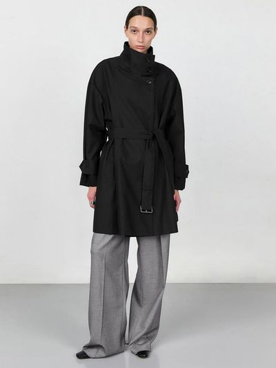 ONE High Neck Half Trench Coat_BLACK