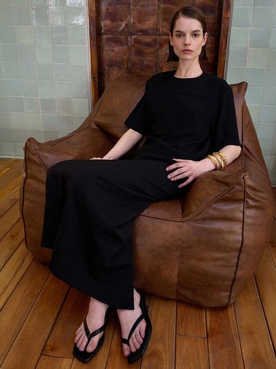 ONE Incisional Half Blouse [BLACK]