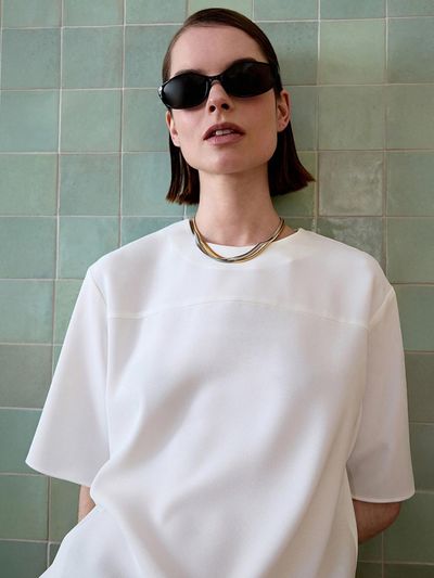 ONE Incisional Half Blouse [WHITE]