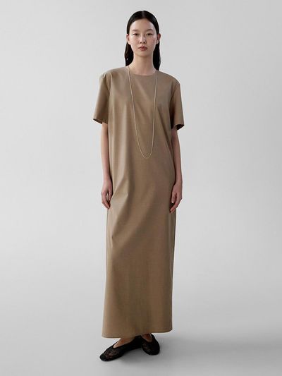 ONE Summer Wool Short Sleeved Dress (MOCKA)