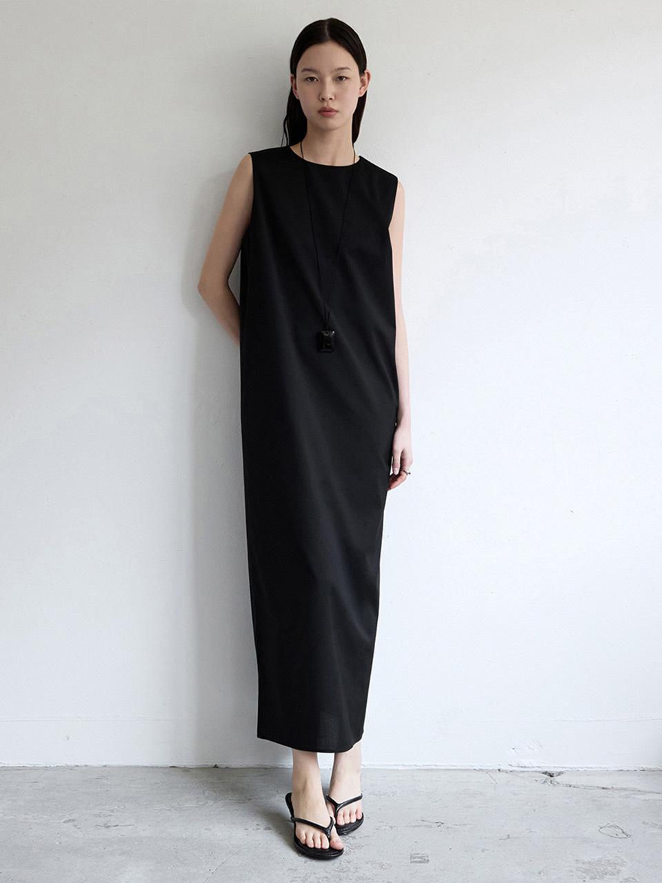 ONE Summer Wool Sleeveless Dress [BLACK]